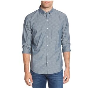 BONOBOS Summerweight Slim Fit
Dot Sport Shirt In Salt Pond Dot Galaxy Blue NWT L
